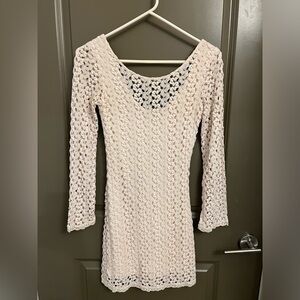 Free People Off white/tan knitted dress